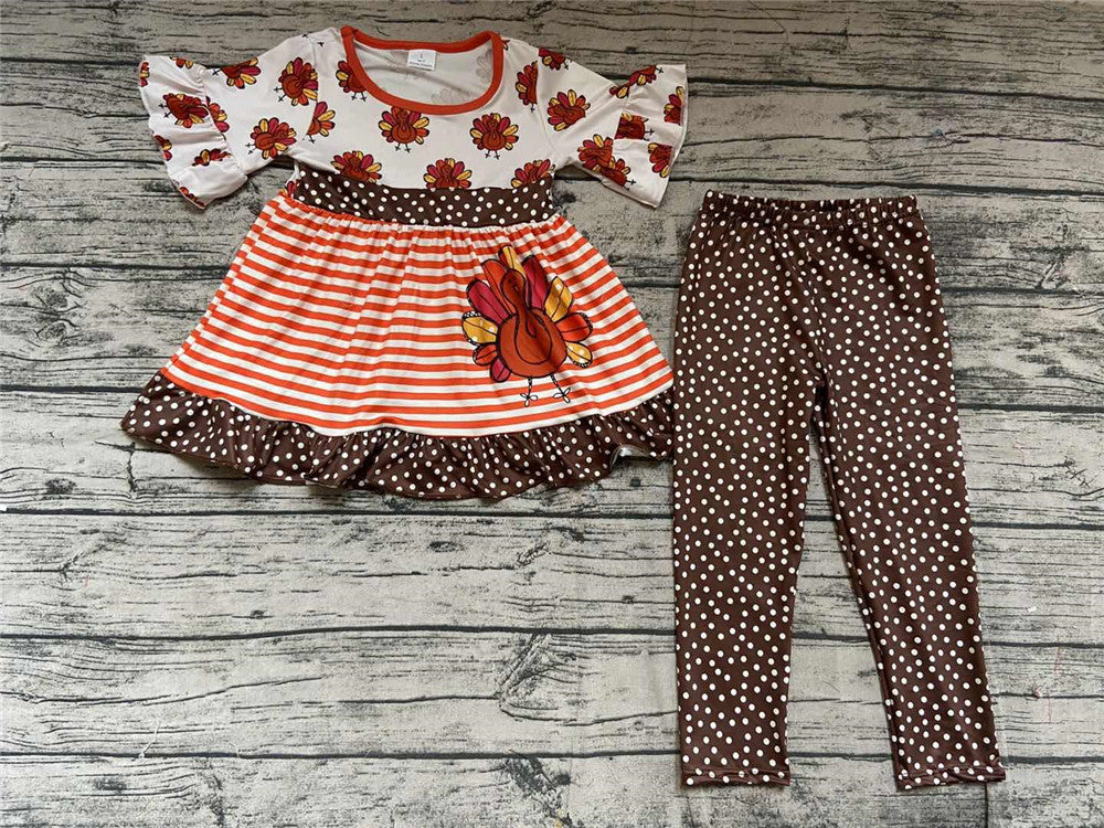 A1-16 thanksgiving outfits turkey outfits 3/4 sleeve set promotion $1.99 deadline 2025.10.15