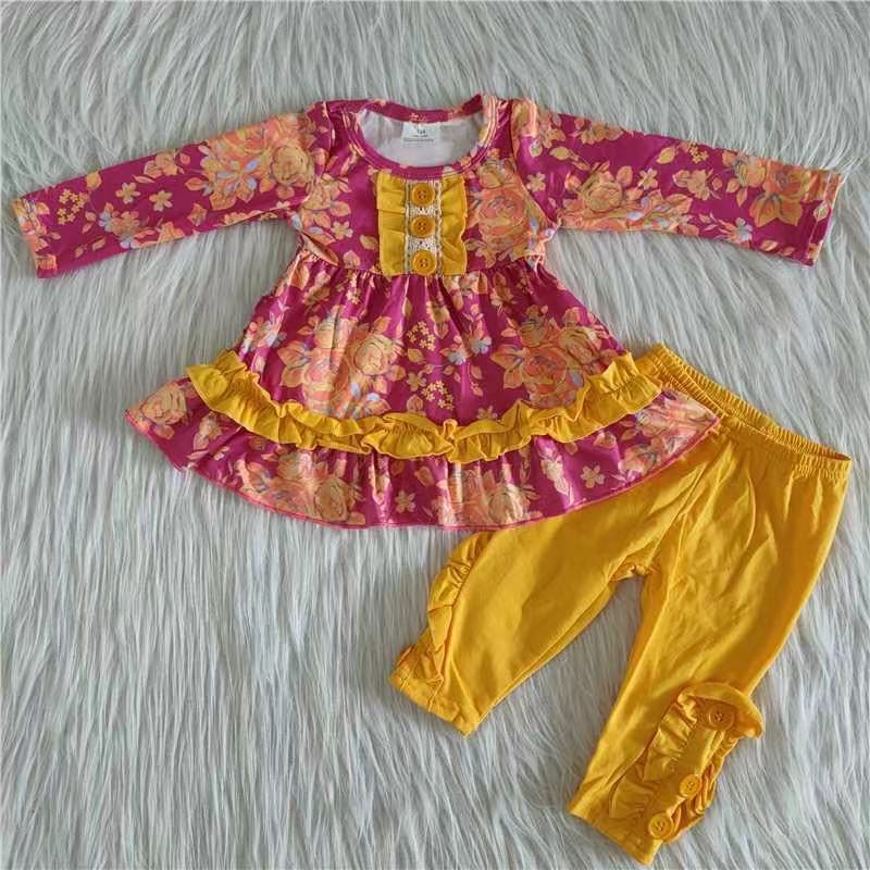 6 A27-13 girl floral winter long sleeve set-promotion $1.99 deadline 2025.10.15