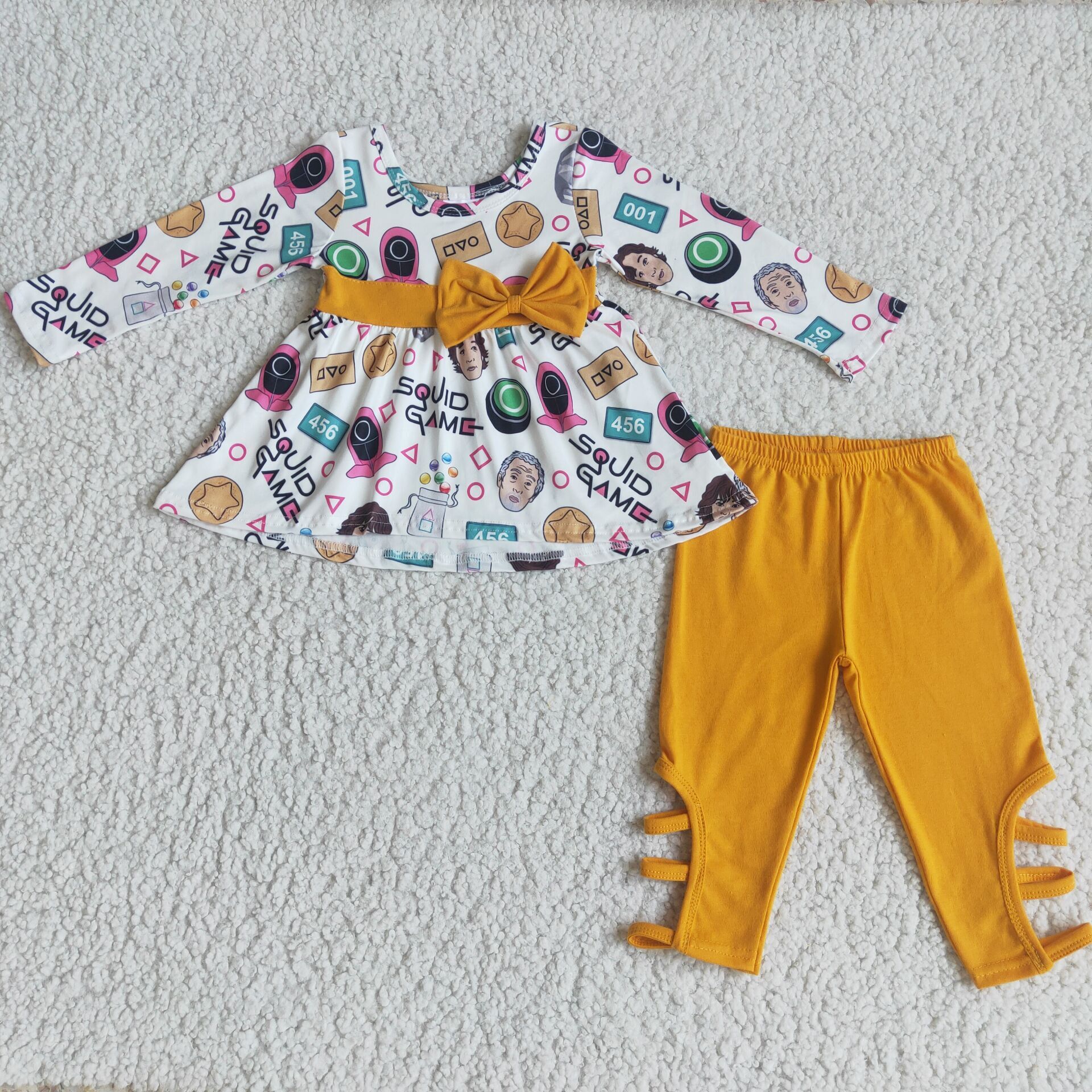 6 A13-17 girl winter yellow games winter long sleeve set-promotion $1.99 deadline 2025.10.15