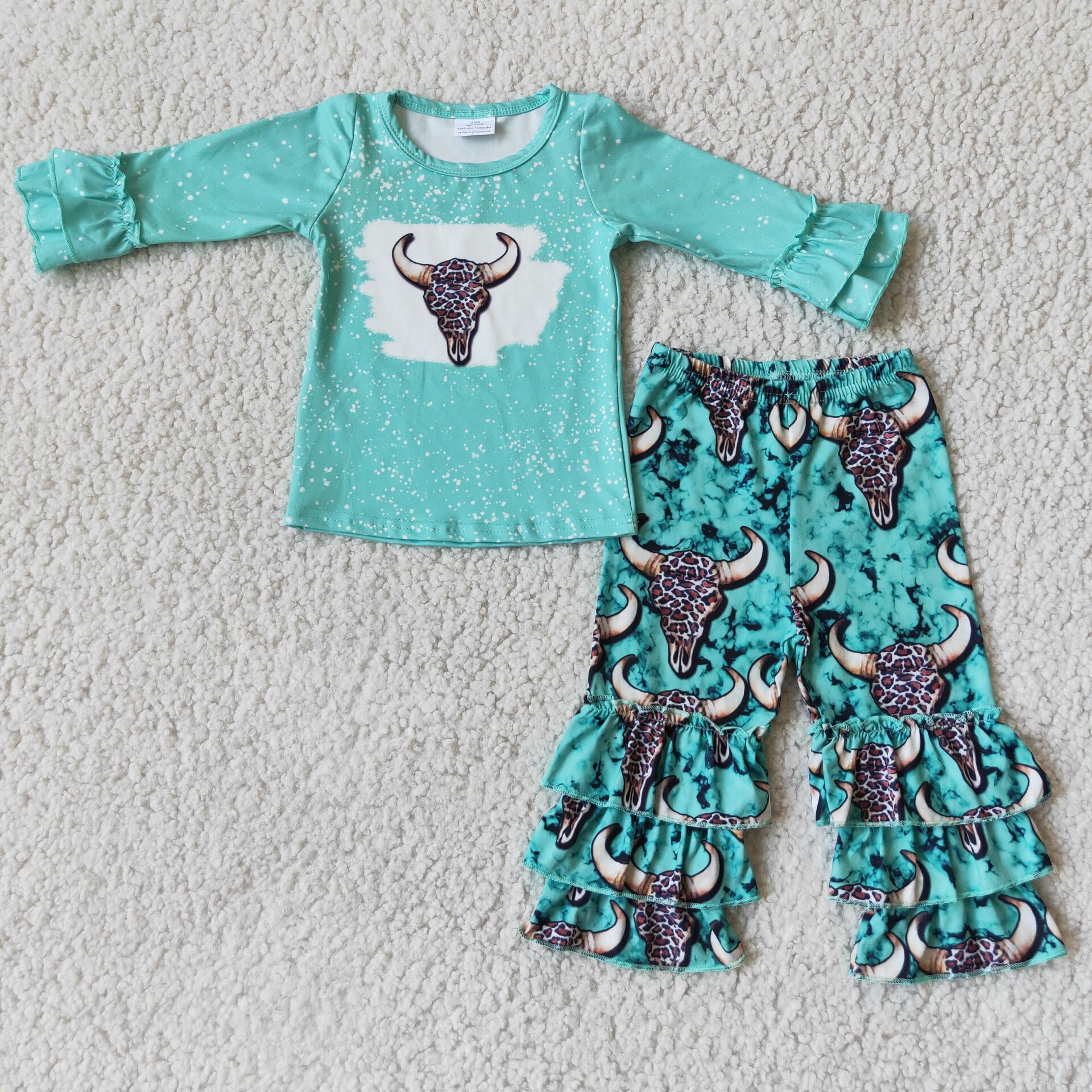 6 B3-2 girl blue cow winter long sleeve set-promotion $1.99 deadline 2025.10.15