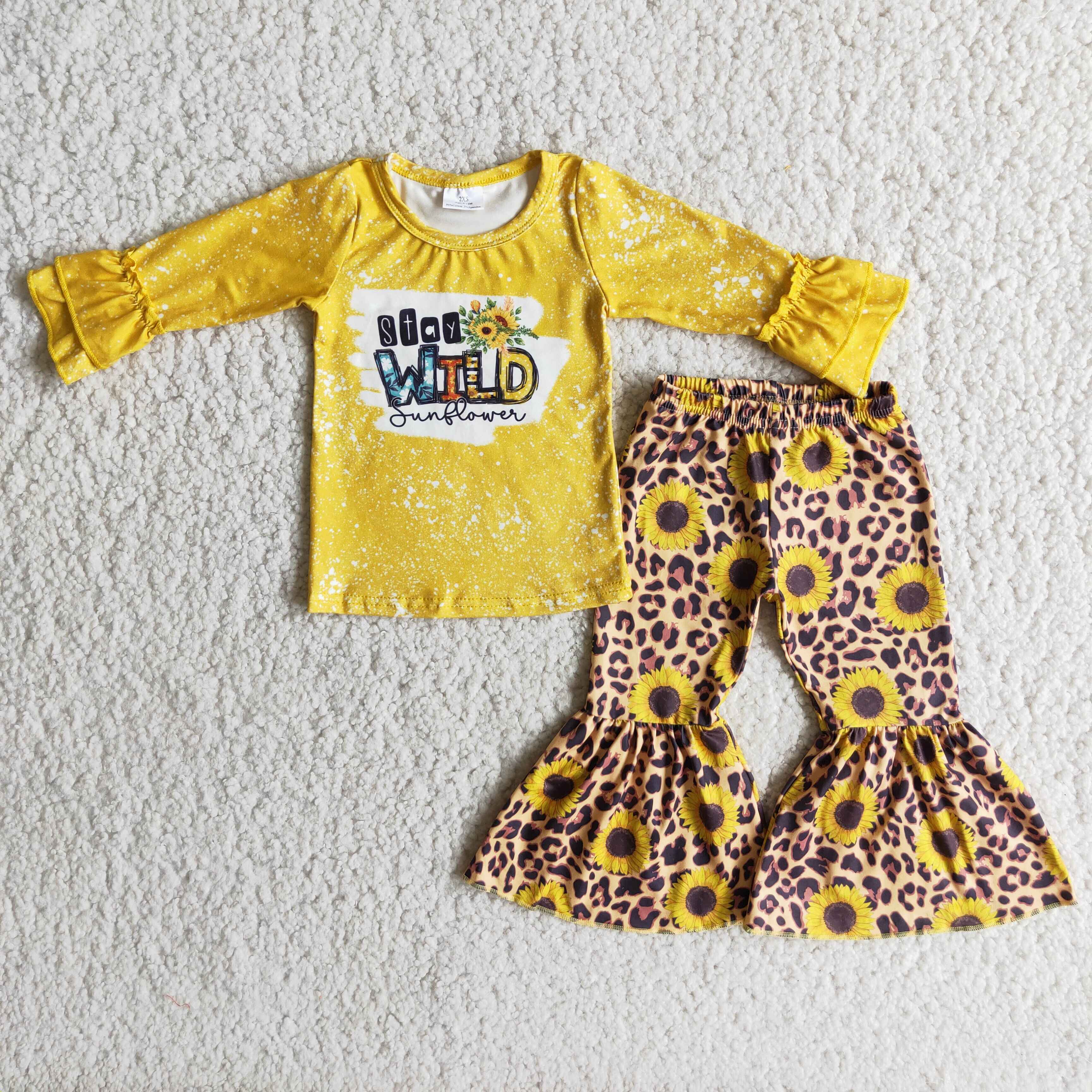 6 A7-19 baby girl clothes yellow wild sunflower winter outfits-promotion $1.99 deadline 2025.10.15