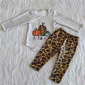 6 A26-1 girl halloween pumpkin grey top it's fall yall leopard outfit--promotion $1.99 deadline 2025.10.15