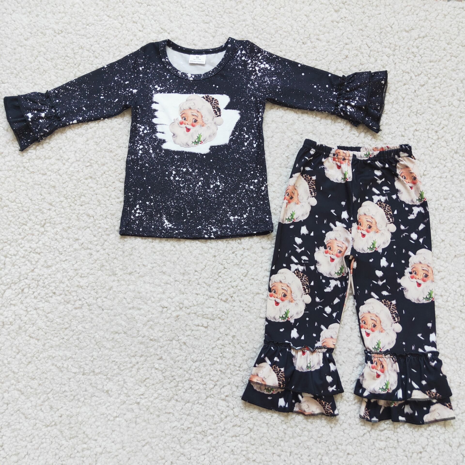 6 A1-18 baby girl clothes black santa christmas outfits-promotion $1.99 deadline 2025.10.15