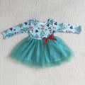 6 A15-1 baby girl clothes deer green  tulle winter christmas dress-promotion $1.99 deadline 2025.10.15