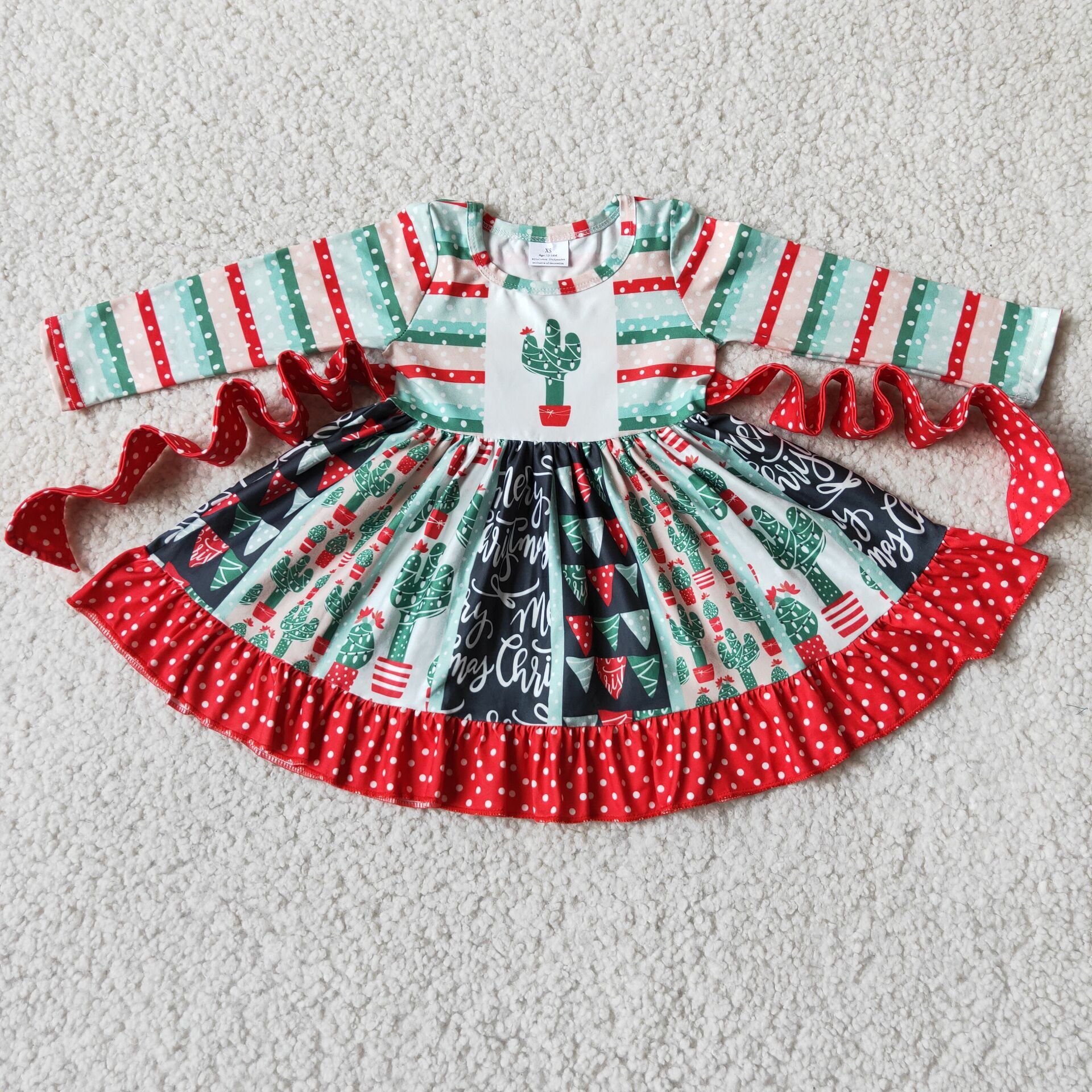 6 A8-20 girl christmas dog winter long sleeve dress -promotion $1.99 deadline 2025.10.15