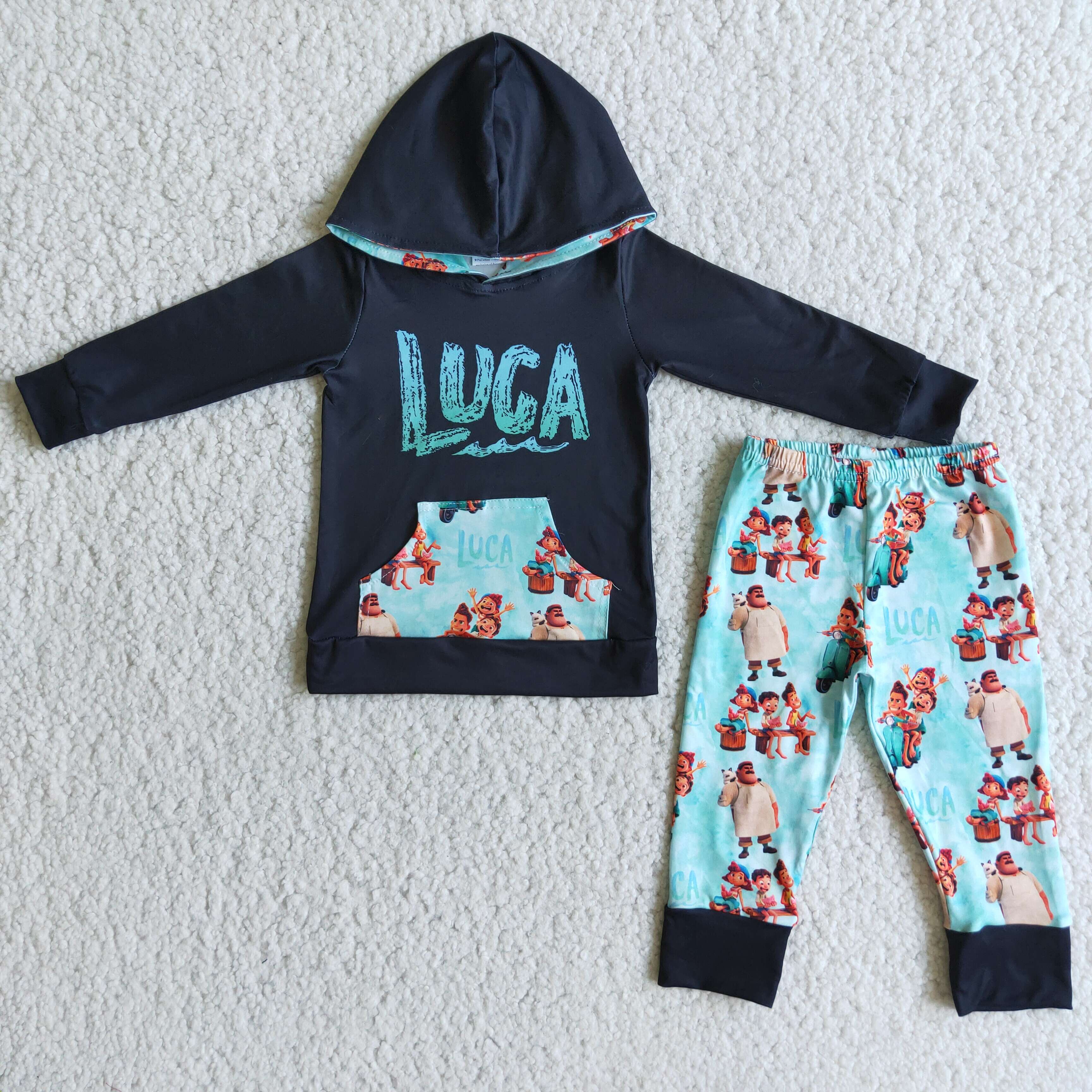 6 C8-5 baby boy clothes black cartoon winter hoodies set-promotion $1.99 deadline 2025.10.15