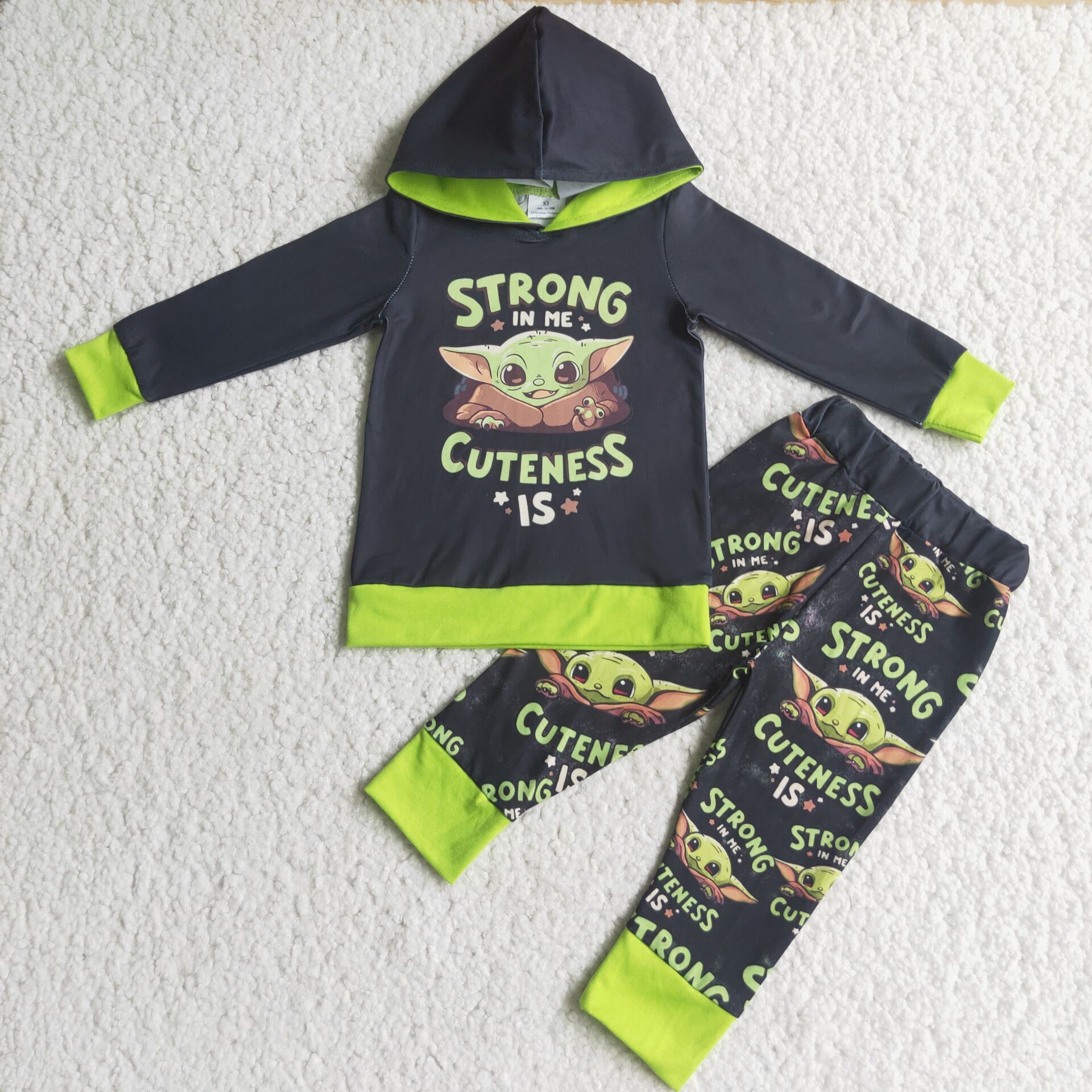 6 C9-37 boy strong black hoodies winter long sleeve set-promotion $1.99 deadline 2025.10.15