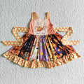 B18-11 girl halloween pumpkin orange bat dress-promotion $1.99 deadline 2025.10.15