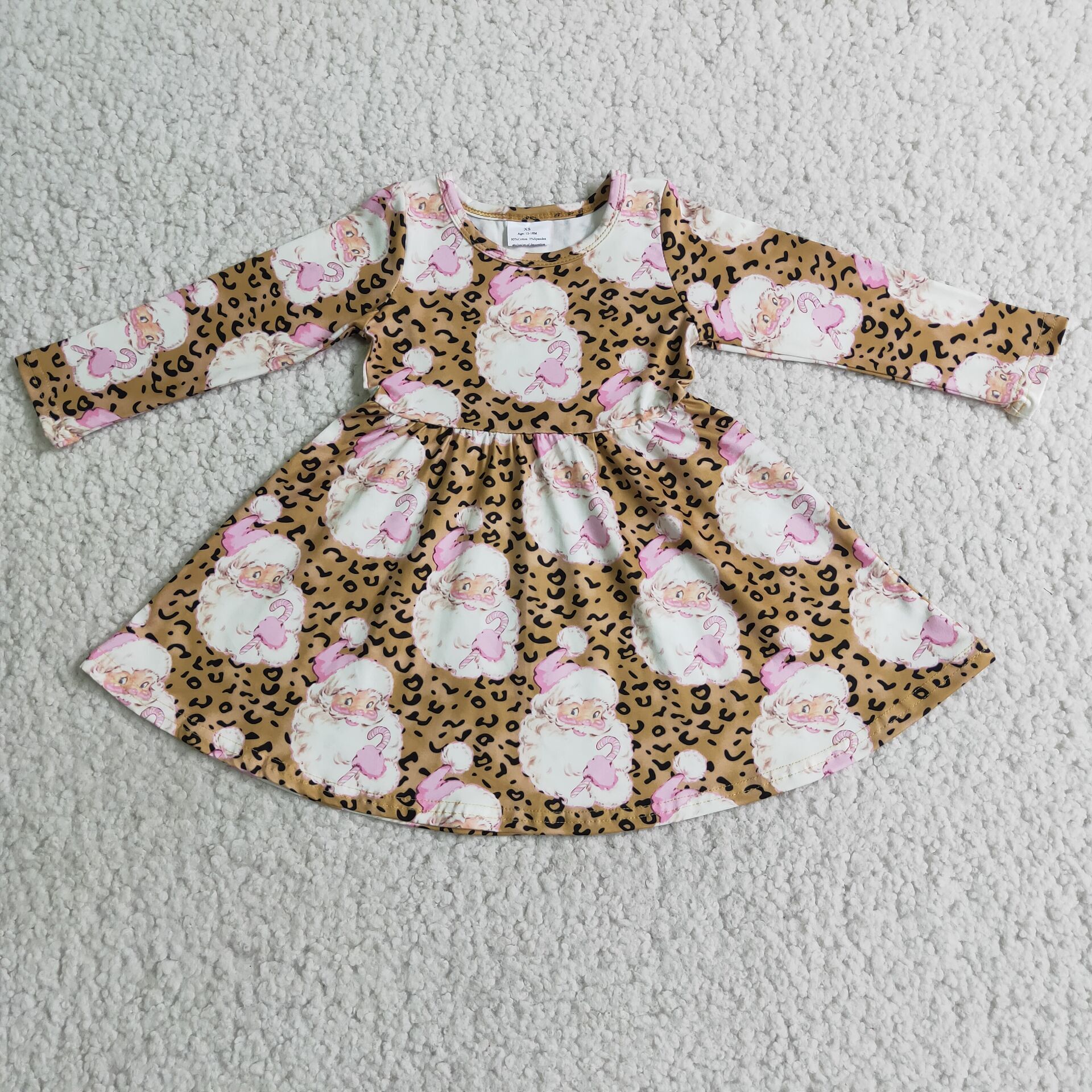 6 A7-13 baby girl clothes santa claus leopard dress-promotion $1.99 deadline 2025.10.15