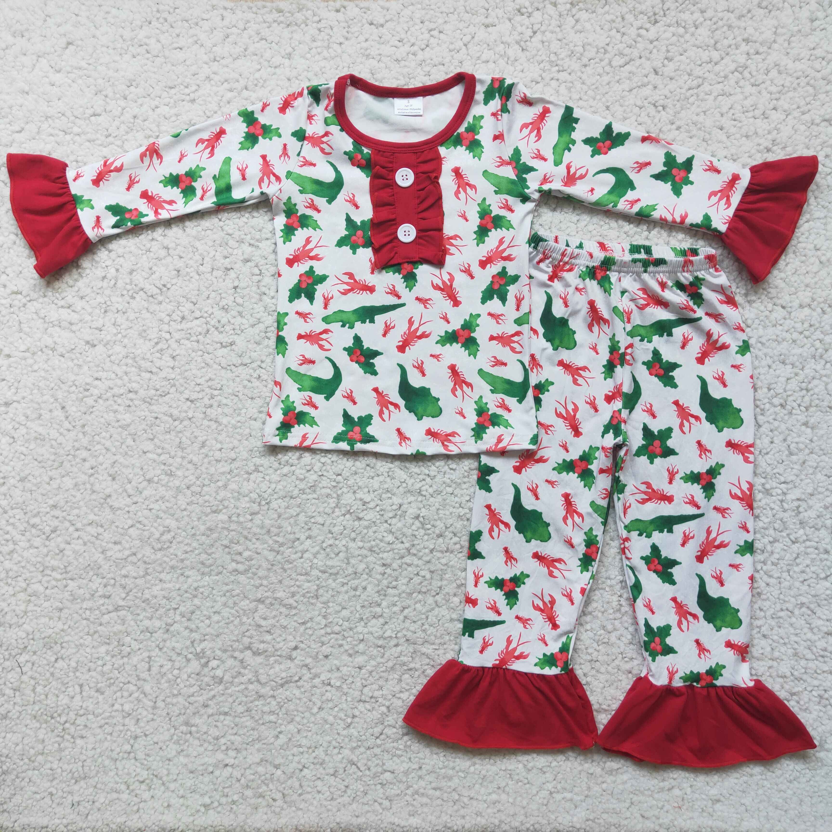 6 A2-27 baby girl clothes crawfish winter pajamas set-promotion $1.99 deadline 2025.10.15