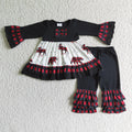 6 B4-1 girl bear black plaid winter long sleeve set - promotion $1.99 deadline 2025.10.15