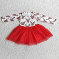 6 A4-20 baby girl clothes deer red tulle winter christmas dress promotion $1.99 deadline 2025.10.15