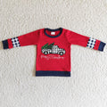 6 A6-12 baby boy clothes red tree truck christmas shirt-promotion $1.99 deadline 2025.10.15