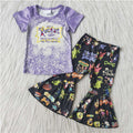 C12-11 girl cartoon purple short sleeve spring fall set-promotion $1.99 deadline 2025.10.15