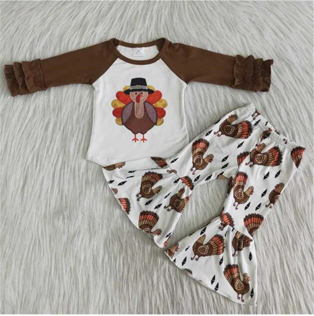 6 A23-19 baby girl clothes turkey thanksgiving winter set-promotion $1.99 deadline 2025.10.15