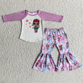 6 A9-14 girl purple cartoon winter long sleeve set-promotion $1.99 deadline 2025.10.15