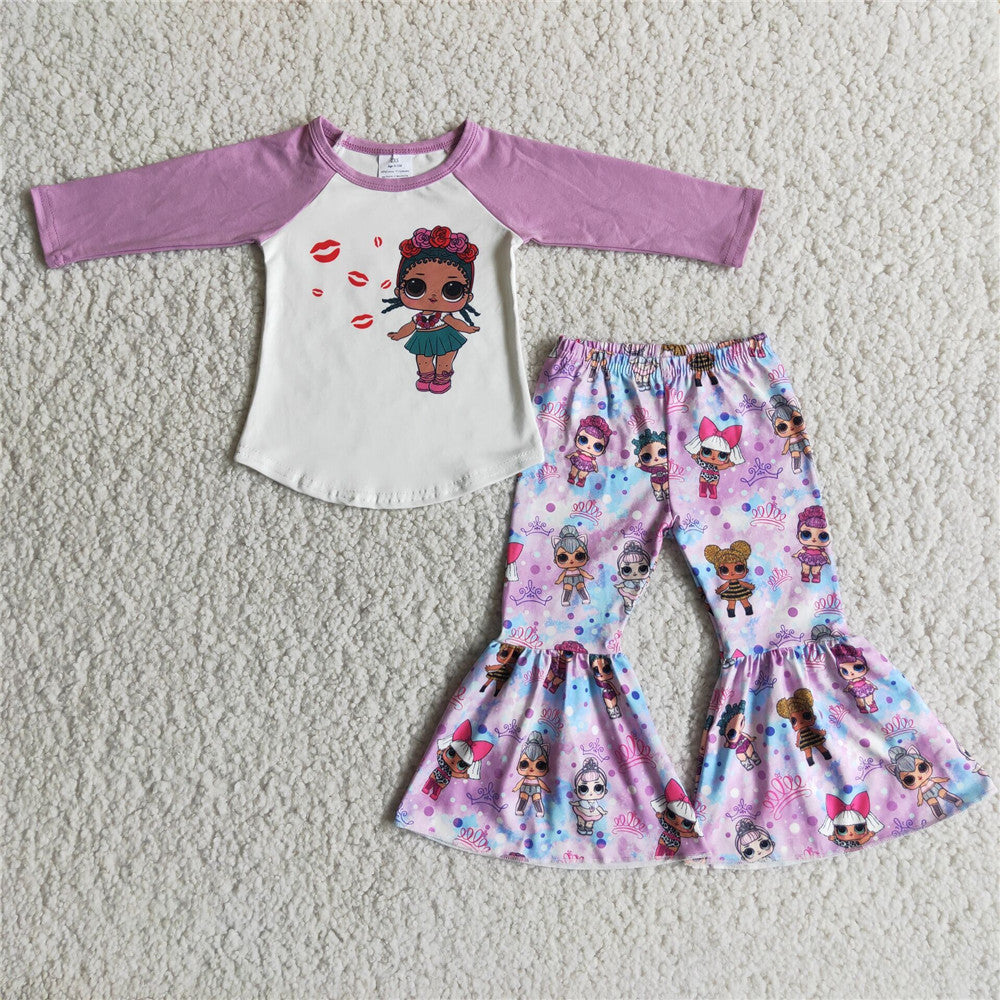 6 A9-14 girl purple cartoon winter long sleeve set-promotion $1.99 deadline 2025.10.15