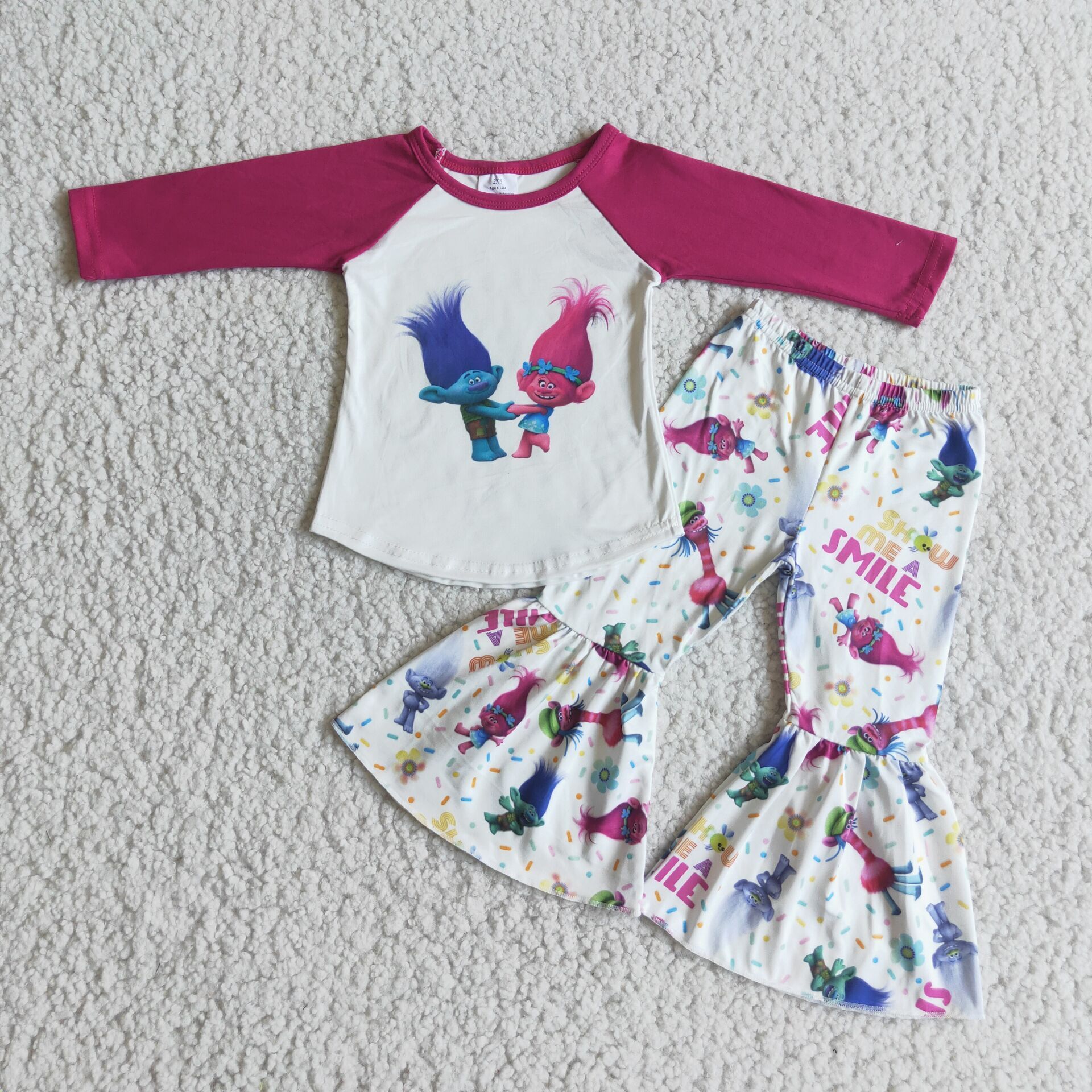 6 A9-28 girl hot pink catoon cute winter long sleeve set-promotion $1.99 deadline 2025.10.15