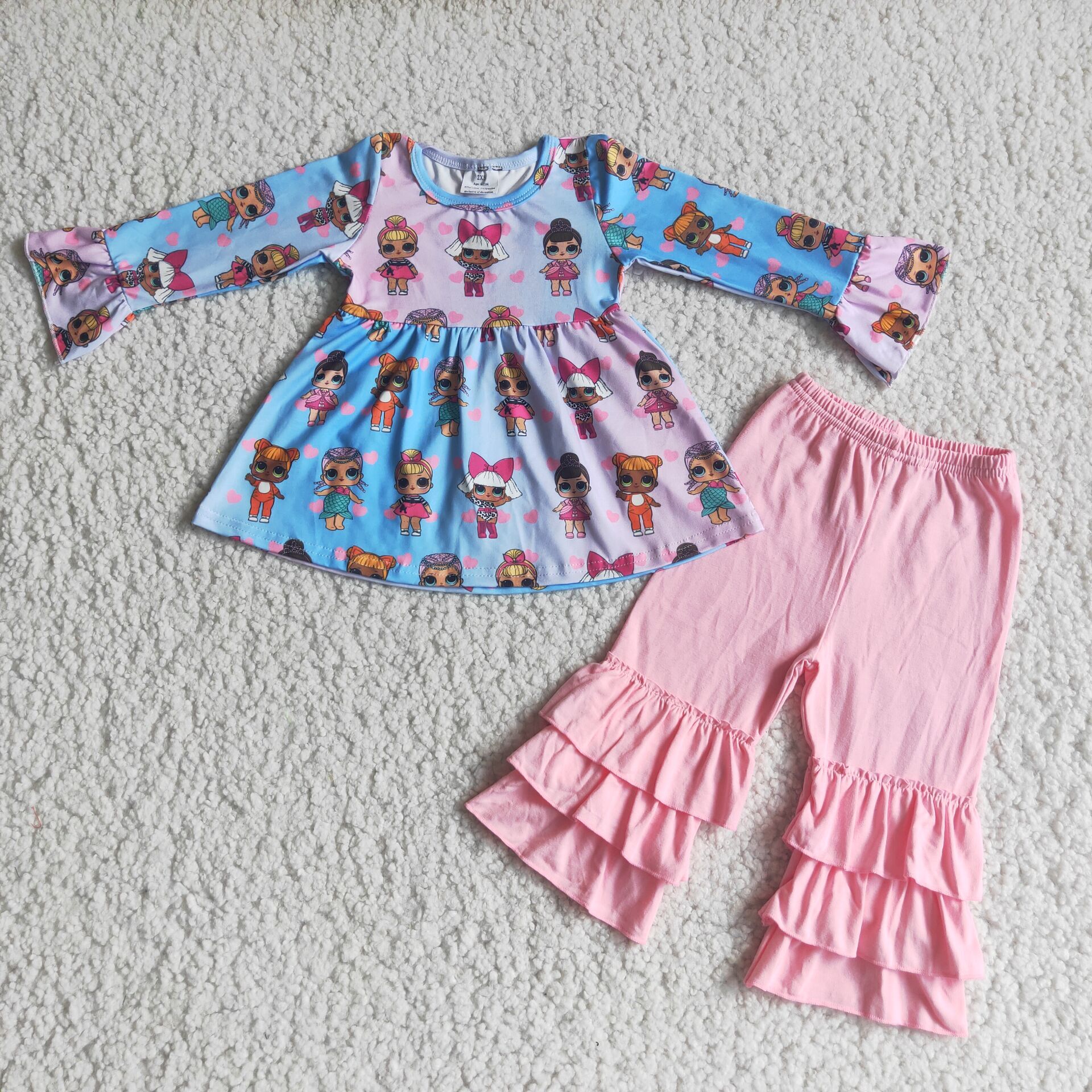 6 A24-26 girl pink cartoon winter long sleeve set-promotion $1.99 deadline 2025.10.15