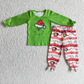 6 A20-4 Girls Christmas green long sleeve pajamas outfit set - promotion $1.99 deadline 2025.10.15