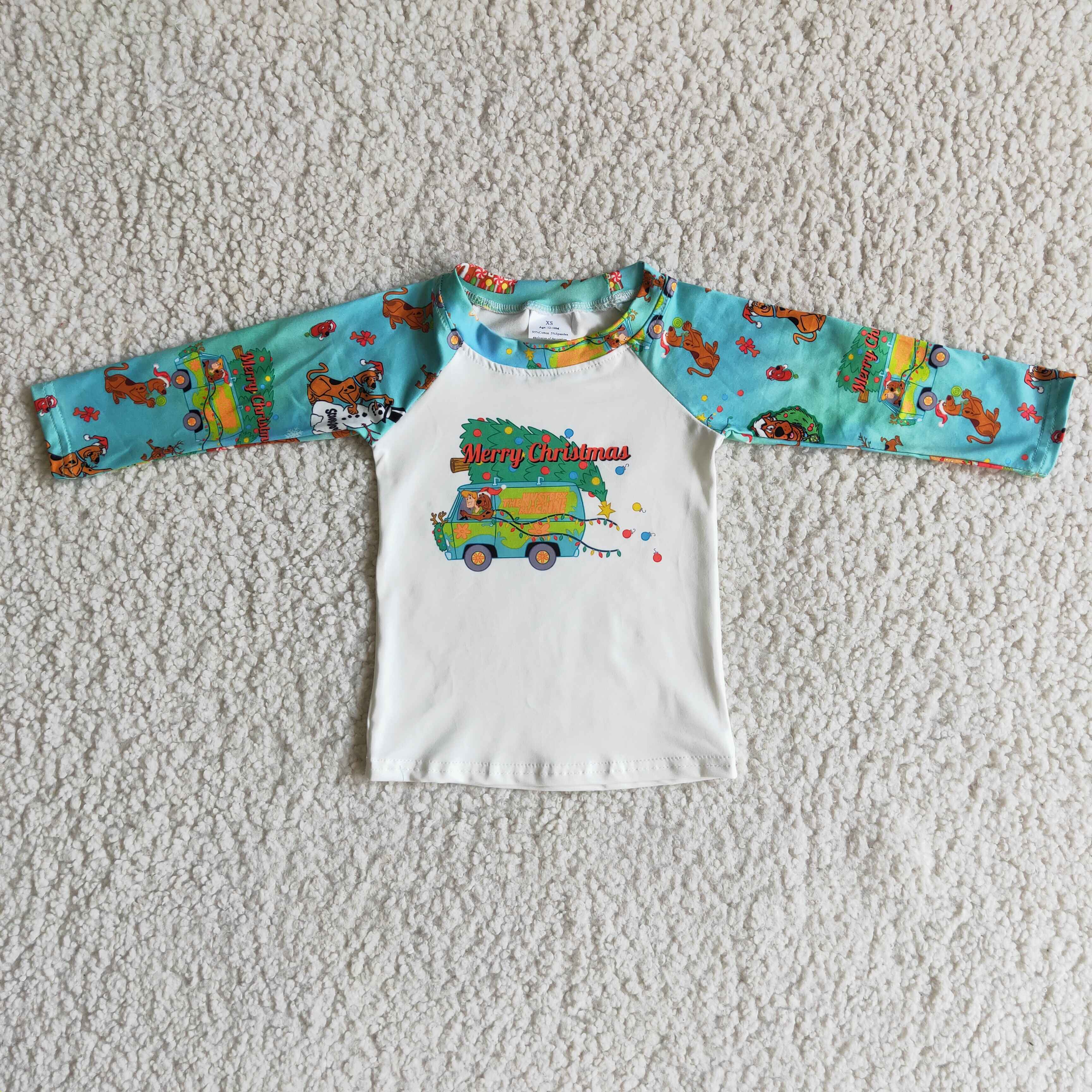 6 A16-3 boy merry christmas long sleeve shirt top-promotion 2025.11.8 $1.99
