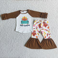 6 C8-16 baby girl clothes happy thanksgiving turkey outfit-promotion $1.99 deadline 2025.10.15
