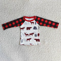6 A33-1 boy christmas deer plaid long sleeve shirt-promotion 2025.10.18 $1.99