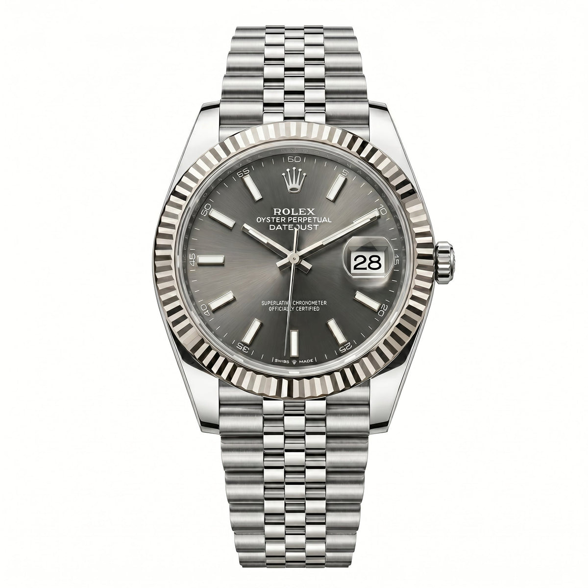 Rolex Datejust 41 126334 Oystersteel & White Gold "Slate" Watch