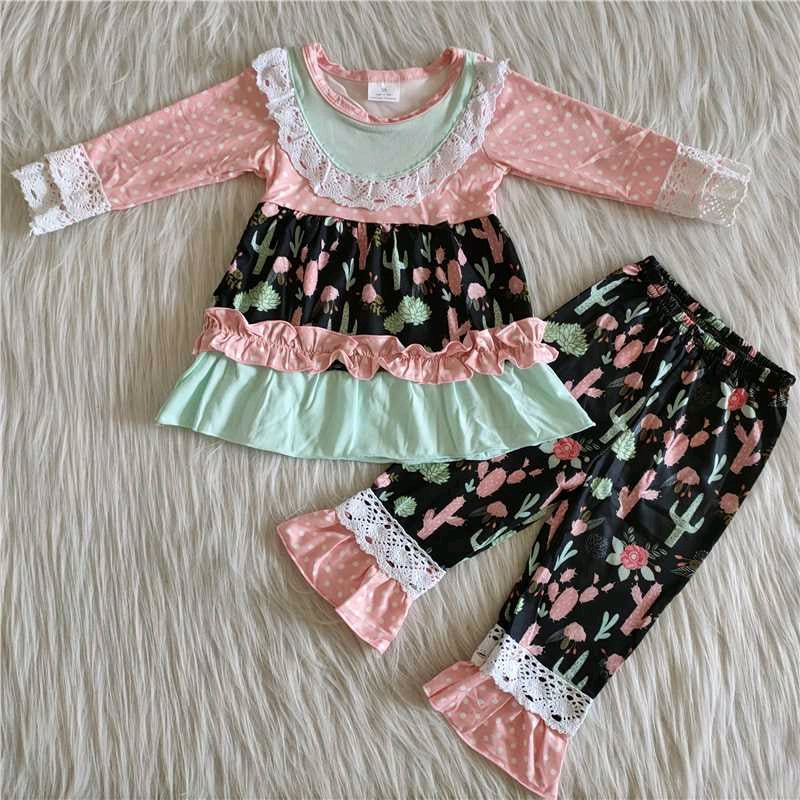 6 A14-11 girl winter cactus long sleeve ruffles set-promotion $1.99 deadline 2025.10.15