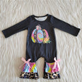 6 A25-12 girl halloween colorful pumpkin leopard black romper-promotion $1.99 deadline 2025.10.15
