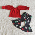 6 A24-5 toddler girl clothes red tree christmas outfits -promotion $1.99 deadline 2025.10.15