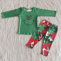 6 A24-16 boy winter christmas green long sleeve set - promotion $1.99 deadline 2025.10.15