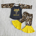 6 B8-37 girls winter outfit leopard sunflower long sleeve set-promotion $1.99 deadline 2025.10.15