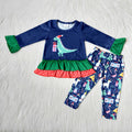 6 B10-21 baby girl clothes dinosaur girl christmas outfit -promotion $1.99 deadline 2025.10.15