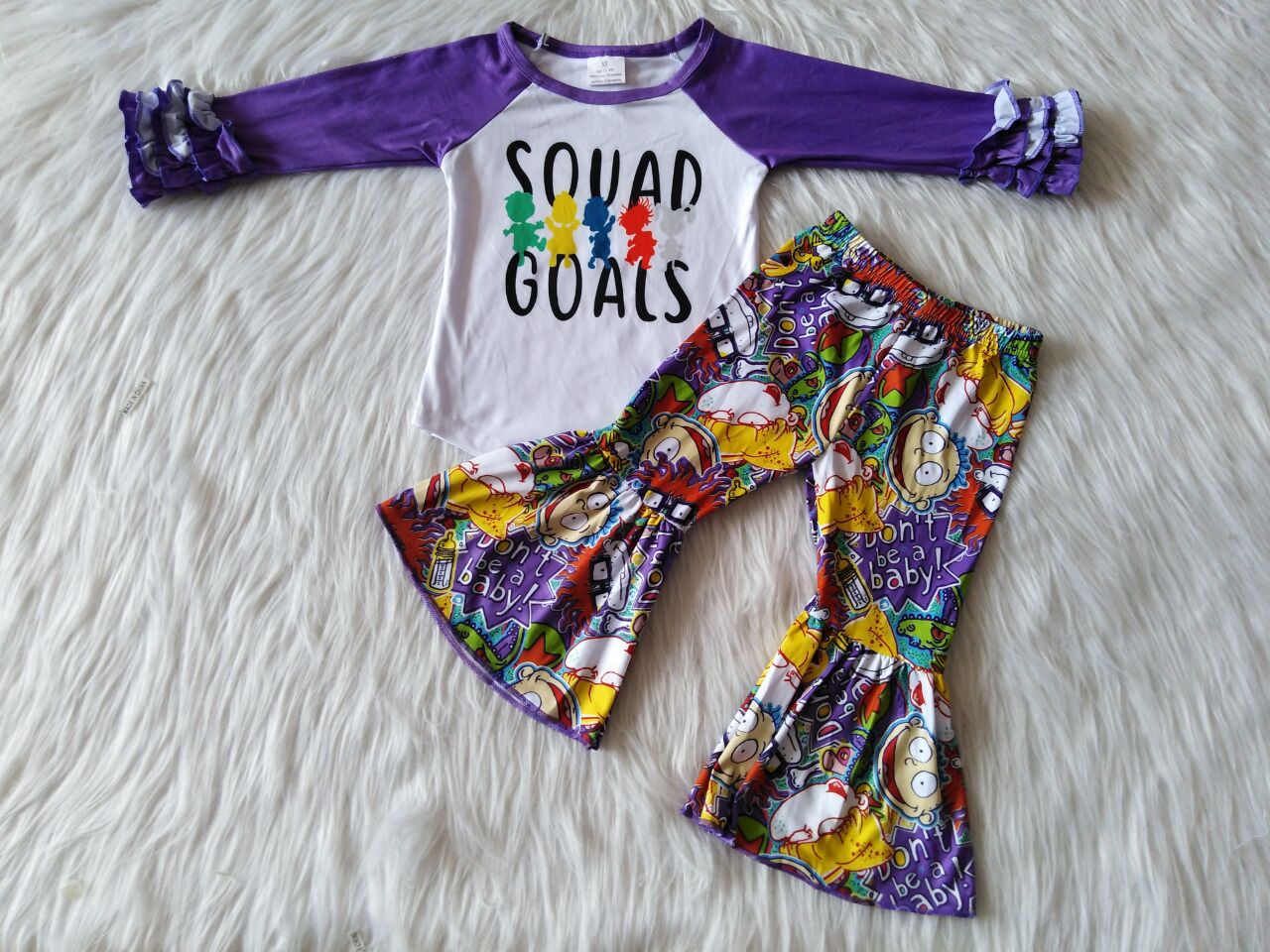 6 A25-5 girl purple cartoon long sleeve winter set-promotion $1.99 deadline 2025.10.15