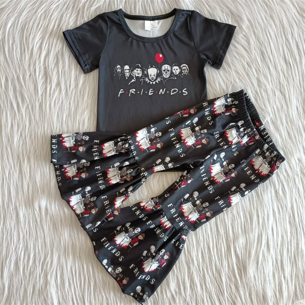 A1-23 girl halloween black short sleeve red balloon friends outfit-promotion $1.99 deadline 2025.10.15