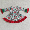 6 A6-17- girl christmas dog winter long sleeve dress  promotion $1.99 deadline 2025.10.15