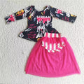 6 C8-24 baby girl clothes hot pink halloween tulle skirt outfit-promotion $1.99 deadline 2025.10.15