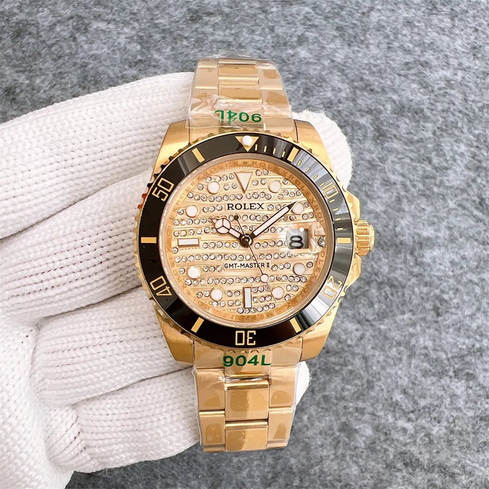gmt Rolex Gold Diamond Pave