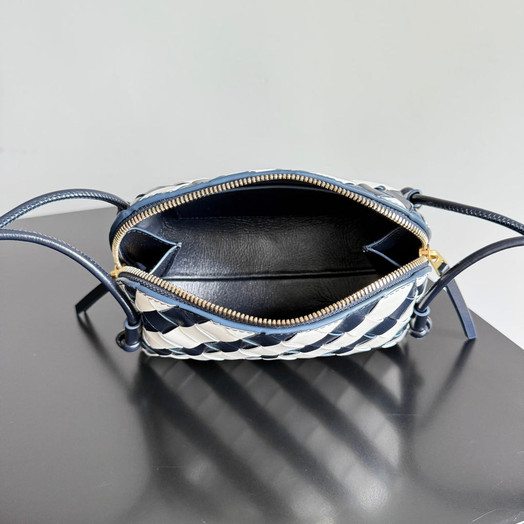 BOTTEGA VENETA 25S CONCERT POUCH 18 IN ZEBRA PATTERN CALFSKIN GOLD HARDWARE