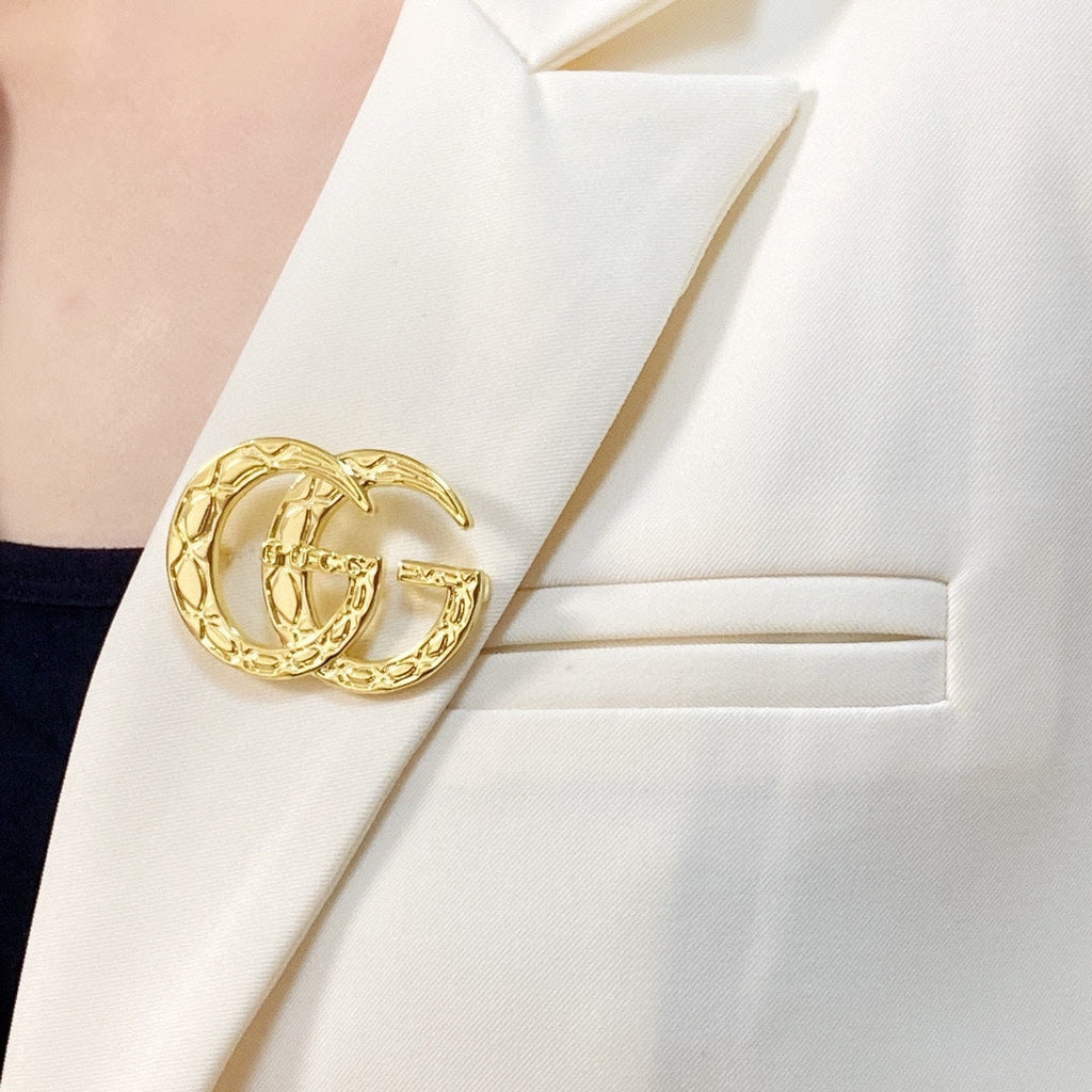 18K Double Gucci Brooch