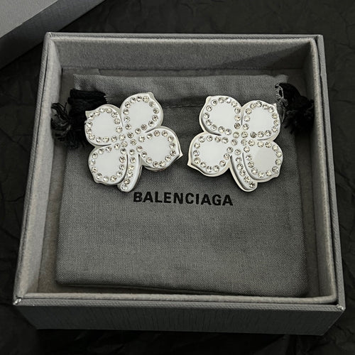 18K Balenciaga Flower Earrings