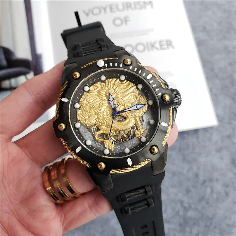 Invicta Dragon Black Rubber - Hình 8