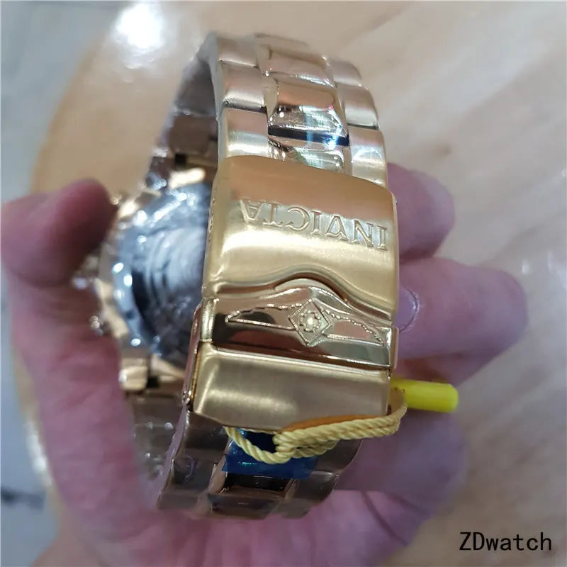 s1 Invicta Gold Chronograph Watch - Hình 2