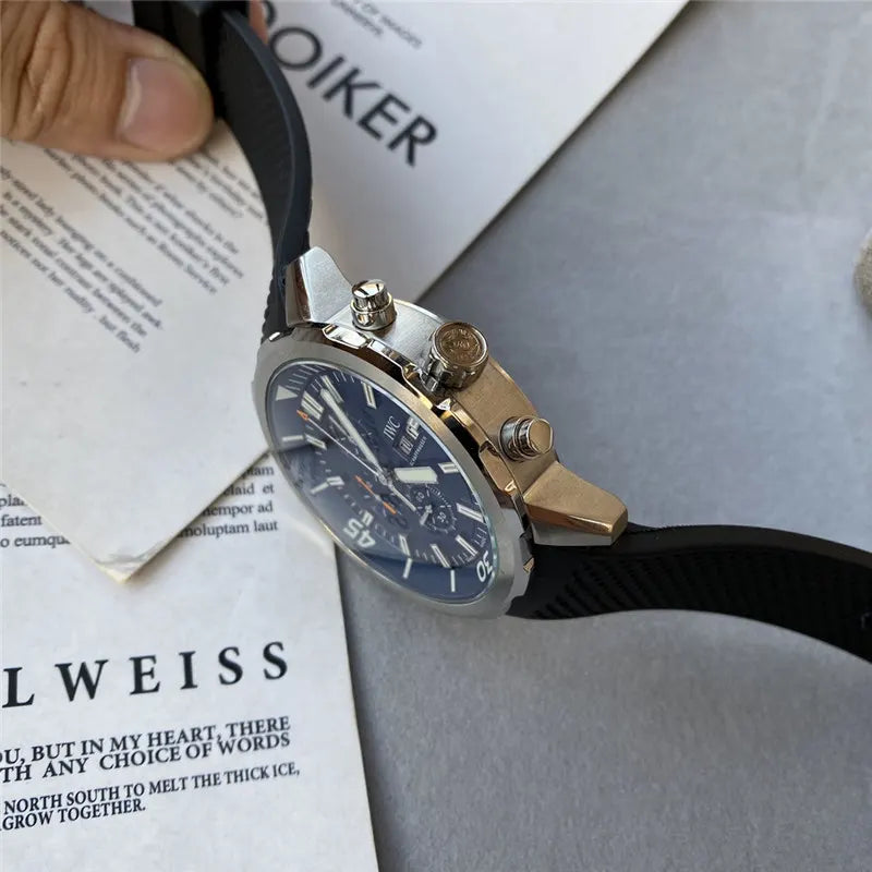 IWC Blue Dial Chronograph - Hình 6