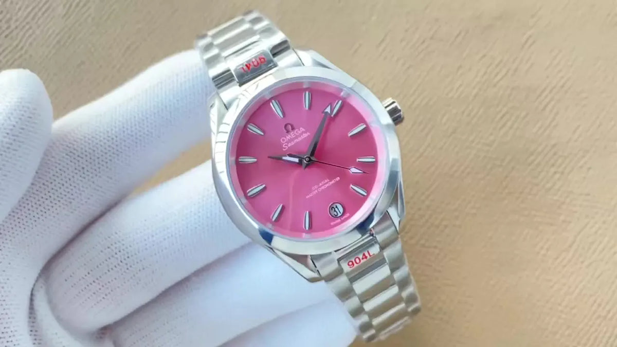 Omega Pink Dial Aqua Terra