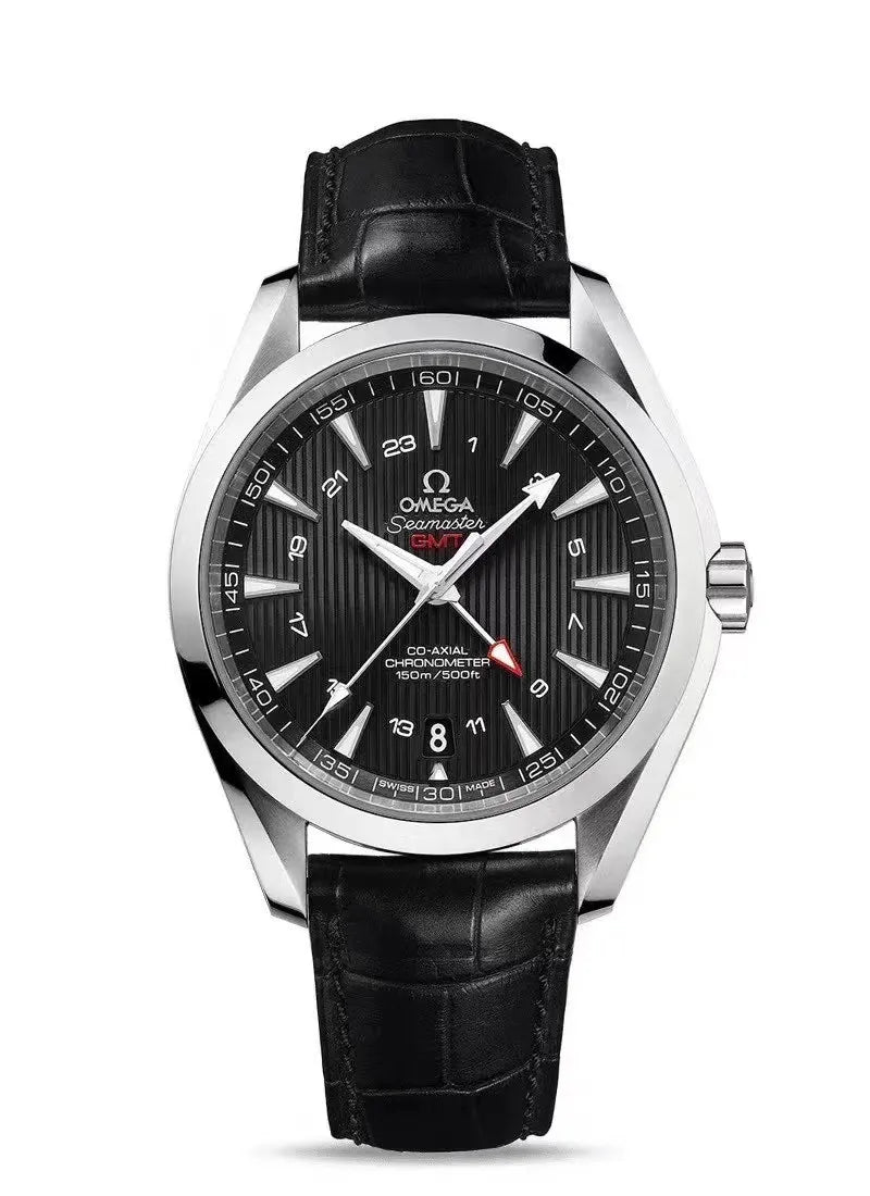 Omega GMT Black Leather