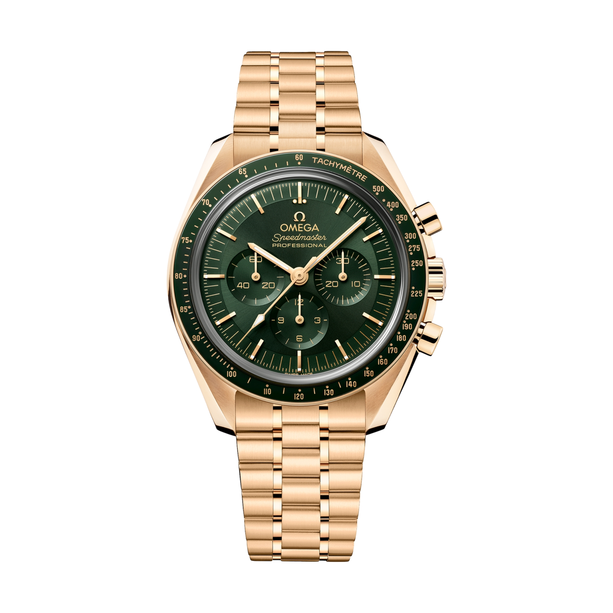 Omega Speedmaster Moonwatch Professional Moonshine Gold 42mm Watch - Green on BraceletOMEGA