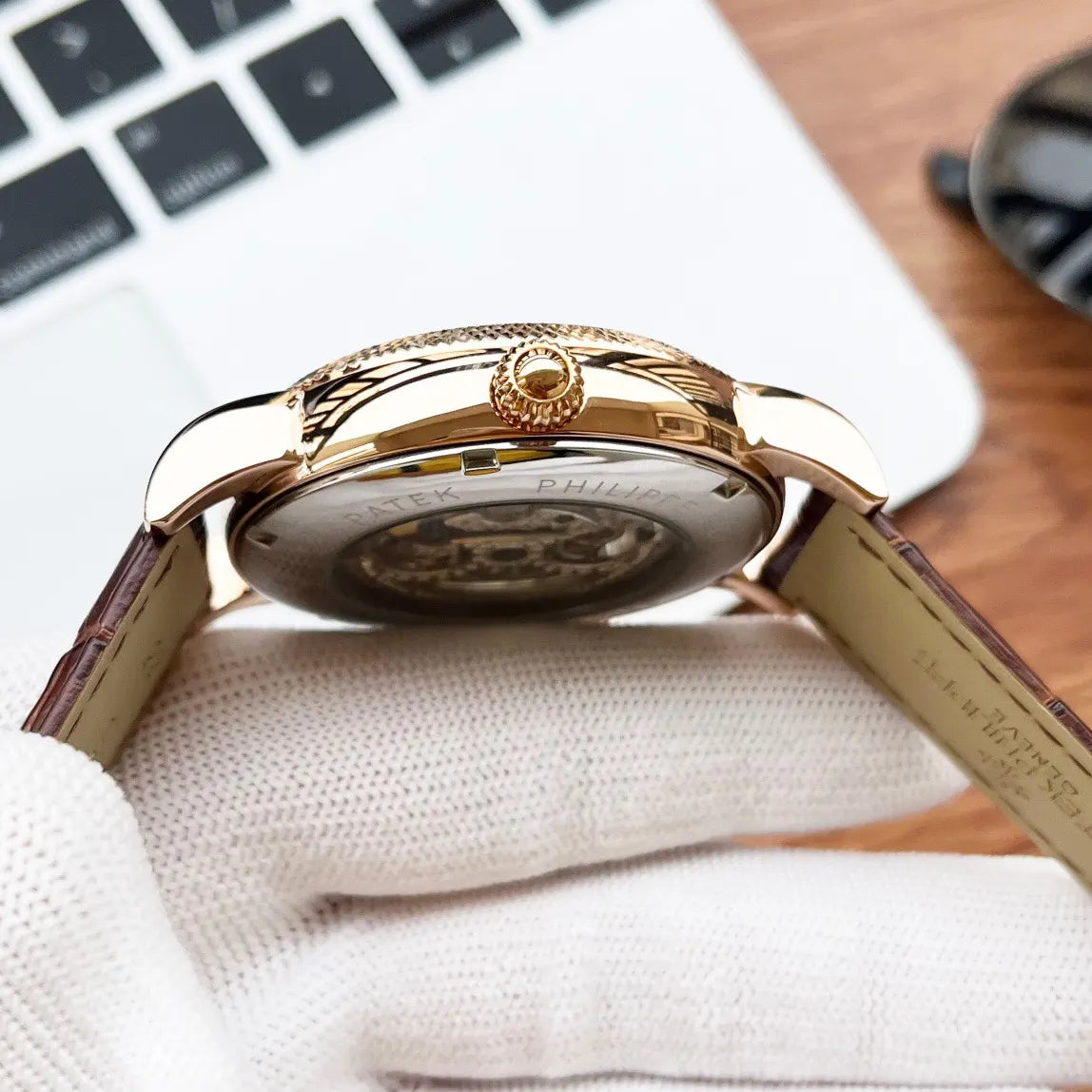 rose Patek Philippe Skeleton Watch - Hình 2