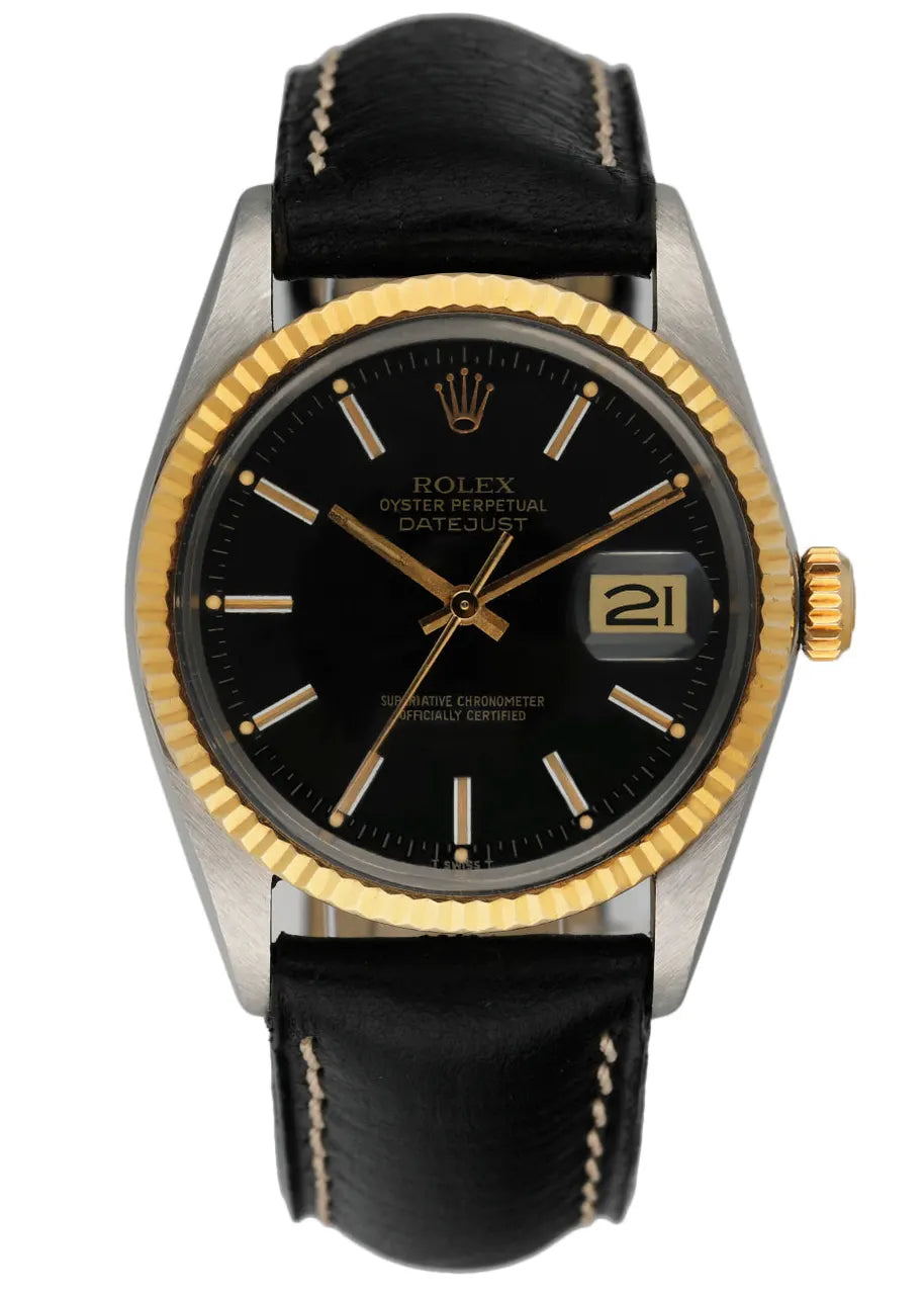 Rolex Black Dial Leather